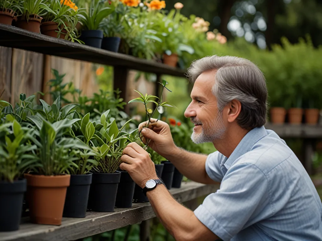 Expert gardener analyzing plant compatibility