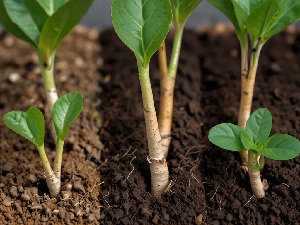 Plants with different root systems
