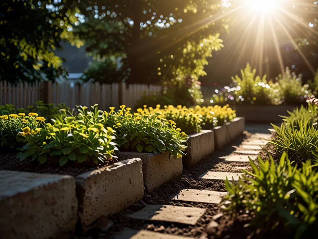 Sunlight exposure in different garden areas